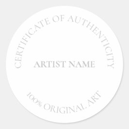 Sticker Rond Certificat d'authenticité Art Clas personnalisable