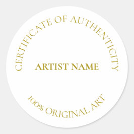 Sticker Rond Certificat d'authenticité Art Clas personnalisable