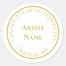 Sticker Rond Certificat d'authenticité Gold personnalisable
