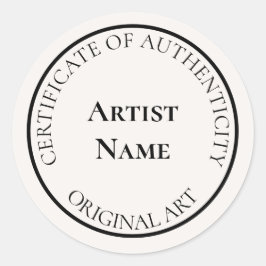 Sticker Rond Certificat d'authenticité ivoire personnalisable