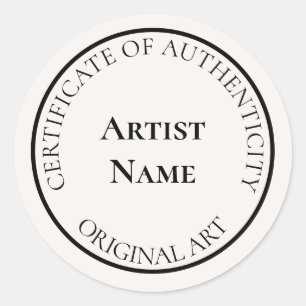 Sticker Rond Certificat d'authenticité ivoire personnalisable