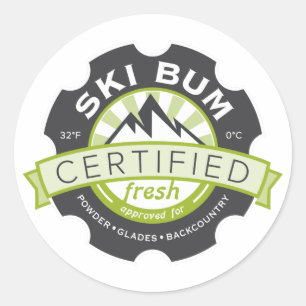 Sticker Rond Certified Ski Bum