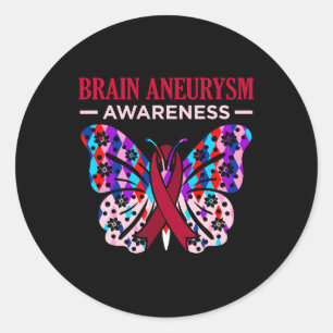 Sticker Rond Cerveau Aneurysme Mois de sensibilisation Soutien