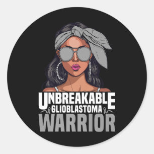 Sticker Rond Cerveau Cancer guerrier Tumeur incassable Survivan