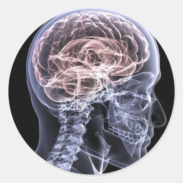 Sticker Rond Cerveau de rayon X (Devant)