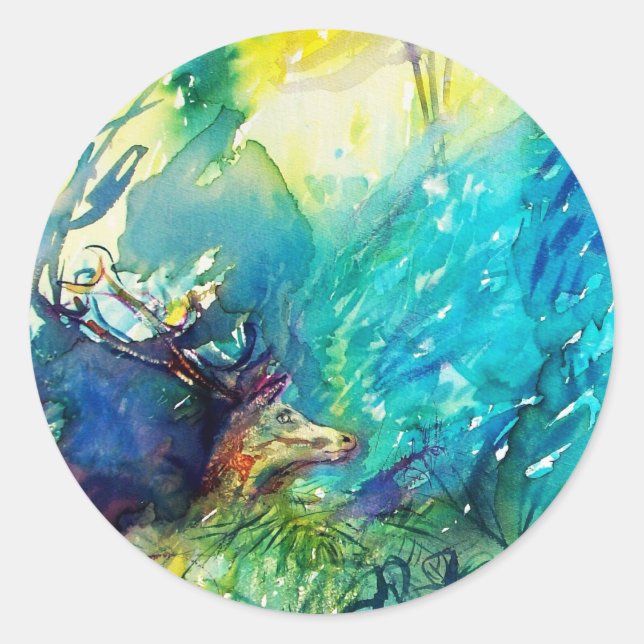 STICKER ROND CERVEAU EN BOIS VERT (Devant)