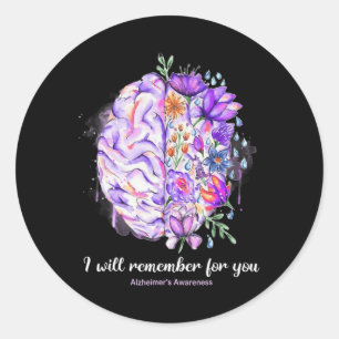 Sticker Rond Cerveau fleur sauvage Se Souvient De Vous Cerveau 