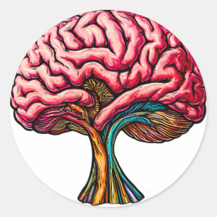 Sticker Rond Cerveau humain