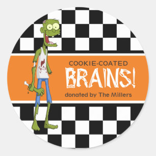 Sticker Rond Cerveaux Zombie ID213
