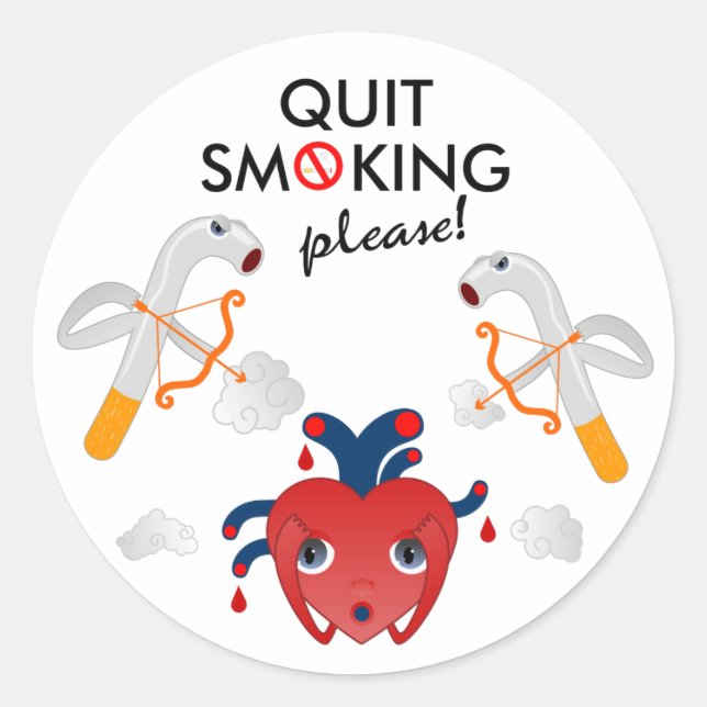 Sticker Rond Cesser de fumer, s'il vous plaît campagne (Devant)