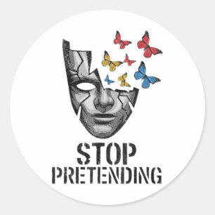 Sticker Rond Cessez De Prévenir La Manifestation Politique Anti