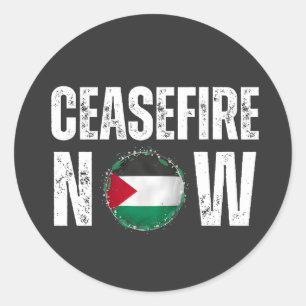 STICKER ROND CESSEZ LE FEU MAINTENANT