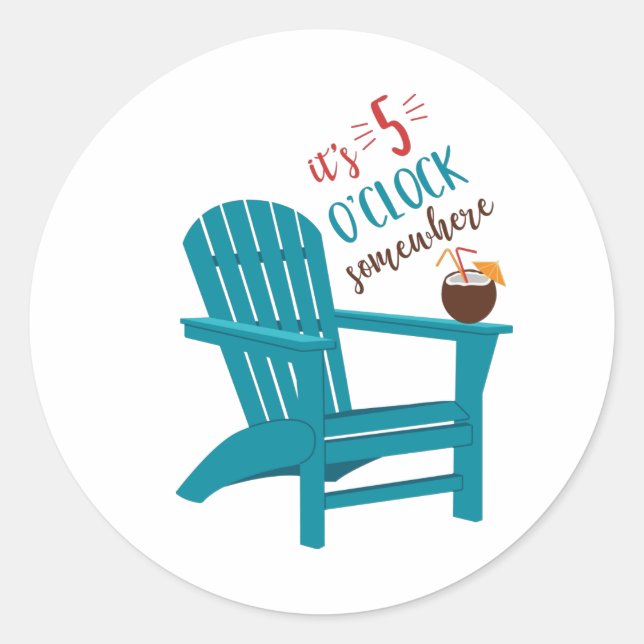 Sticker Rond C'est 5 heures (Devant)