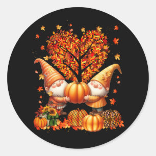 Sticker Rond C'est Automne Y'all mignon Gnomes Citrouille Autum