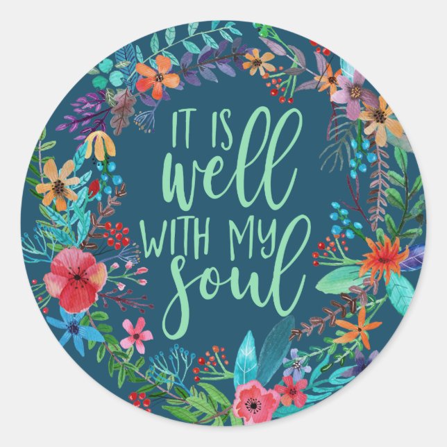 Sticker Rond C'est bien avec mon âme, Hymn, Citation Inspiratio (Devant)