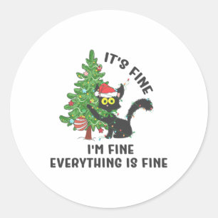 Sticker Rond C'est Bien Je Suis Bien Tout Va Bien Elf Noël Tapi