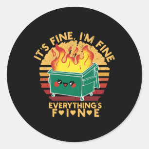 Sticker Rond C'Est Bon, Je Finis Tout S'Il Va Bien.