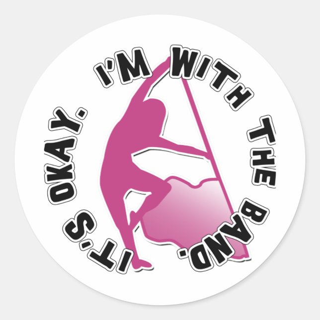 Sticker Rond C'est bon, je suis avec le groupe (Devant)