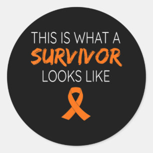 Sticker Rond C'Est Ce Qu'Un Survivant Ressemble À Un Leucémien