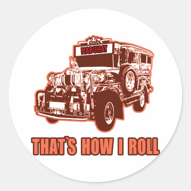 Sticker Rond C'est comme ça que je roule Jeepney (Devant)