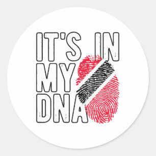 Sticker Rond C'est Dans Mon Adn Drapeau De Trinidad Et Tobygo F