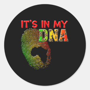 Sticker Rond C'est dans mon Adn Histoire Noire Racines Fingerp 