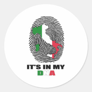 Sticker Rond C'est dans mon ADN Italie Patriotique Fière Italie