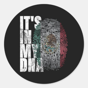Sticker Rond C'Est Dans Mon Adn Mexicain Fière Hispanique Mexiq