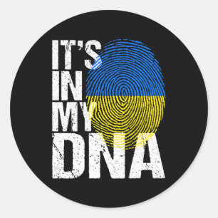 Sticker Rond C'est dans mon ADN Ukraine drapeau ukrainien homme