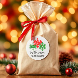 Sticker Rond C'Est La Fête De L'Engagement De Noël En Saison