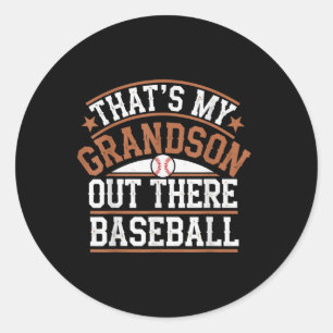 Sticker Rond C'Est La Fête Des Mères De Mon Petit-Fils De Baseb
