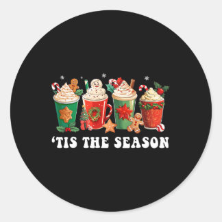 Sticker Rond C'Est La Saison Café Gingerpain de Noël Xmas W