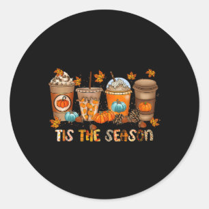 Sticker Rond C'Est La Saison Citrouille Épices Saison Automne T