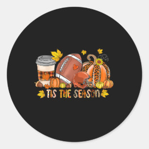 Sticker Rond C'est la saison de citrouille de football américai