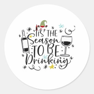 Sticker Rond C'Est La Saison Pour Boire
