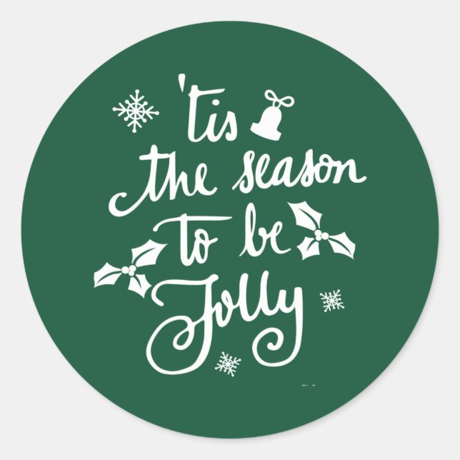 Sticker Rond c'est la saison pour être joyeux (Devant)