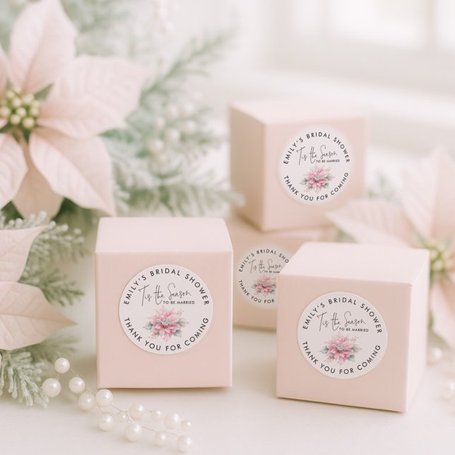 Sticker Rond C'est la saison Remerciements pour la fête de fian (Créateur téléchargé)