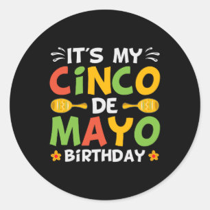 Sticker Rond C'est l'anniversaire de My Cinco De Mayo