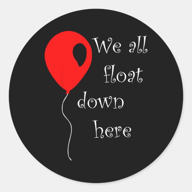 Sticker Rond C'est le costume d'Halloween Balloon rouge Vous fl (Devant)
