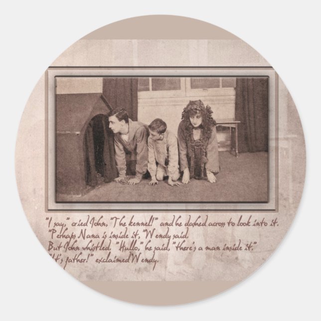 Sticker Rond C'est le père, s'est exclamé Wendy (Devant)