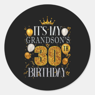 Sticker Rond C'est les 30 ans de mon petit-fils Joyeux Annivers