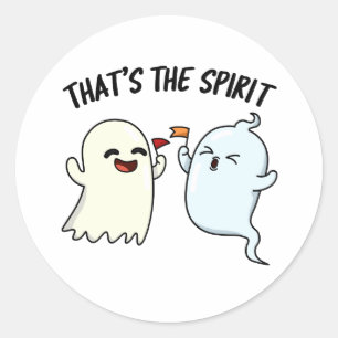 Sticker Rond C'est l'esprit drôle Halloween jeu de fantômes