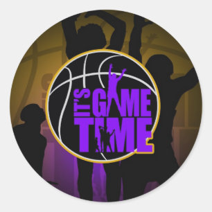 Sticker Rond C'est l'heure du jeu - Purple & Gold