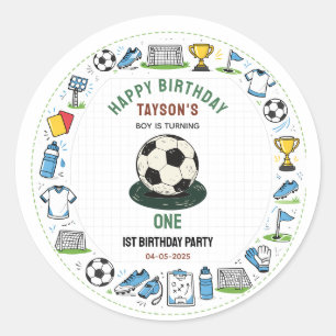Sticker Rond C'est l'heure du match de football 1er anniversair