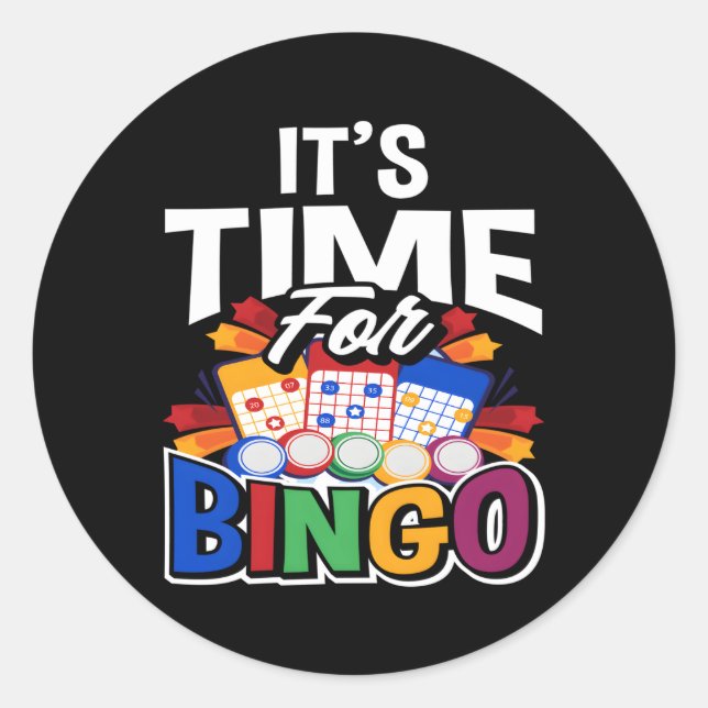 Sticker Rond C'Est L'Heure Pour Bingo Bingo (Devant)