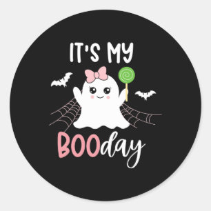 Sticker Rond C'Est Ma Boo Day Mignonne Halloween Anniversaire F