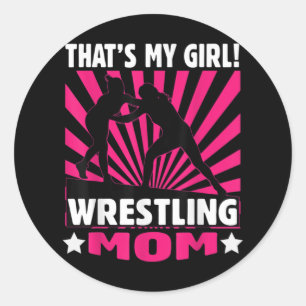 Sticker Rond C'est Ma Fille - Les Filles Luttent - Lutter Maman