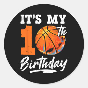 Sticker Rond C'est mon 10e anniversaire 10 ans Bysketbyll Anniv