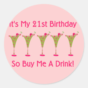 Sticker Rond C'est mon 21e anniversaire