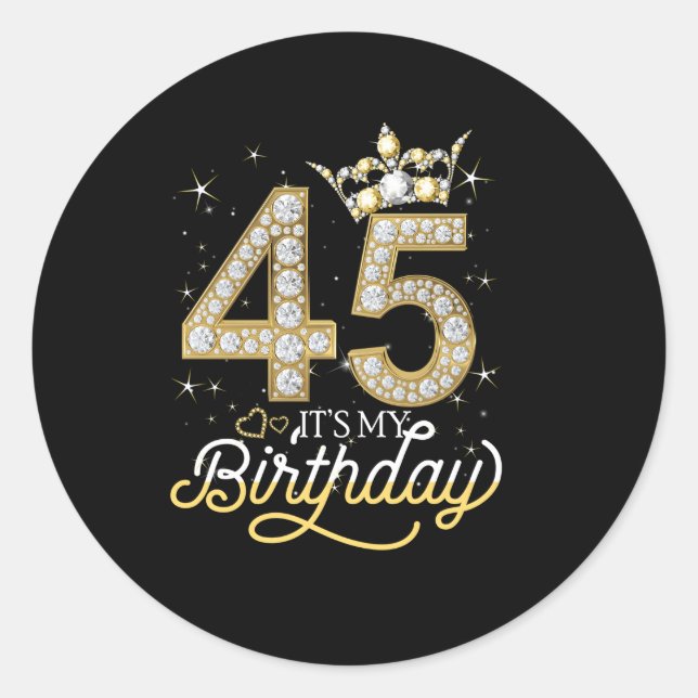 Sticker Rond C'Est Mon 45E Couronne Diamond 45 Et Fabuleux (Devant)